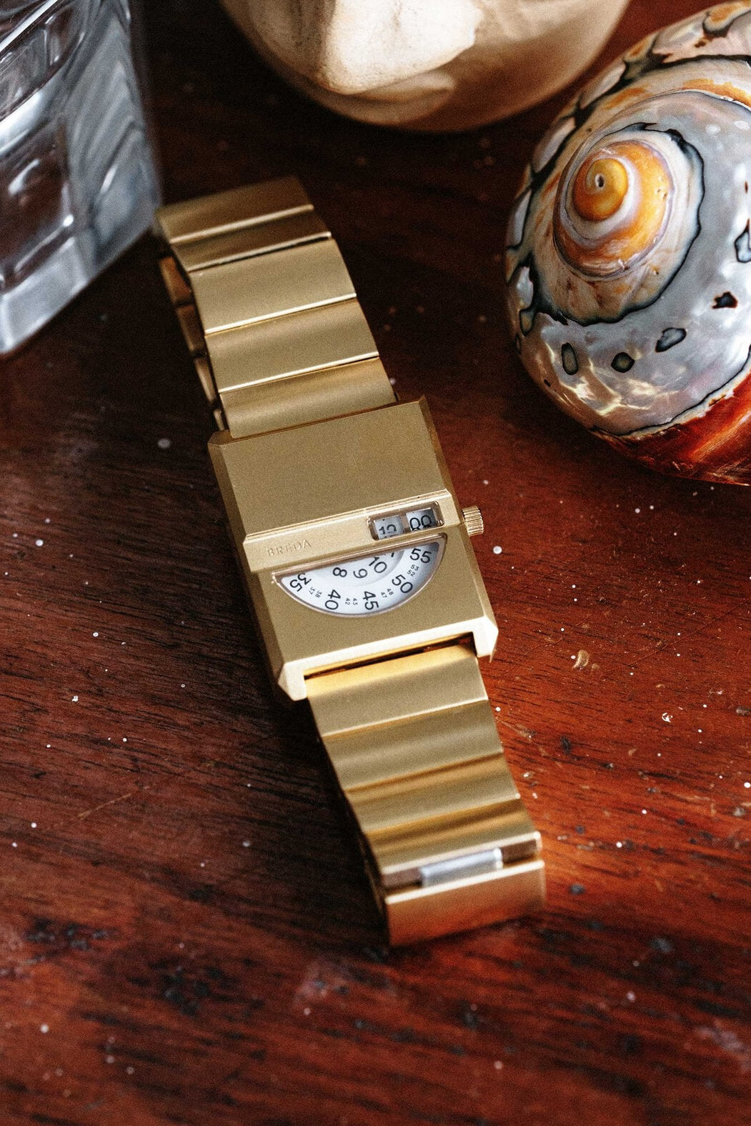 Breda pulse tandem watch in gold