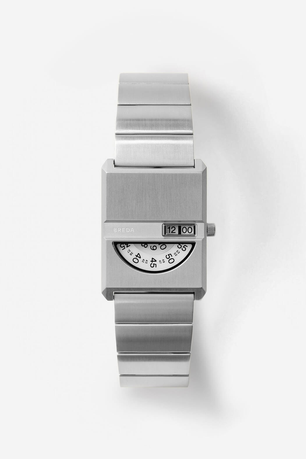 Breda pulse tandem watch in silver