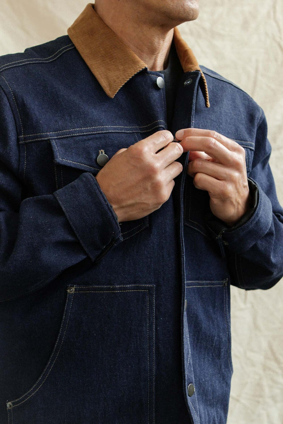 Bridge & Burn burl jacket in dark denim