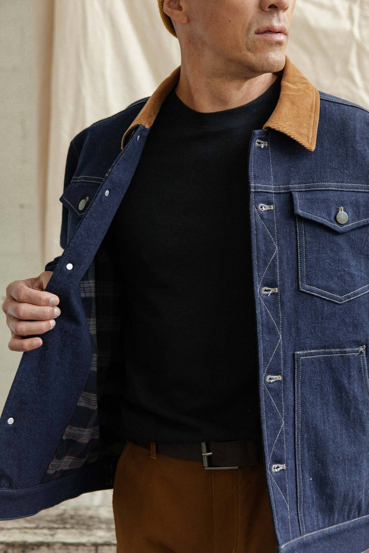 Bridge & Burn burl jacket in dark denim