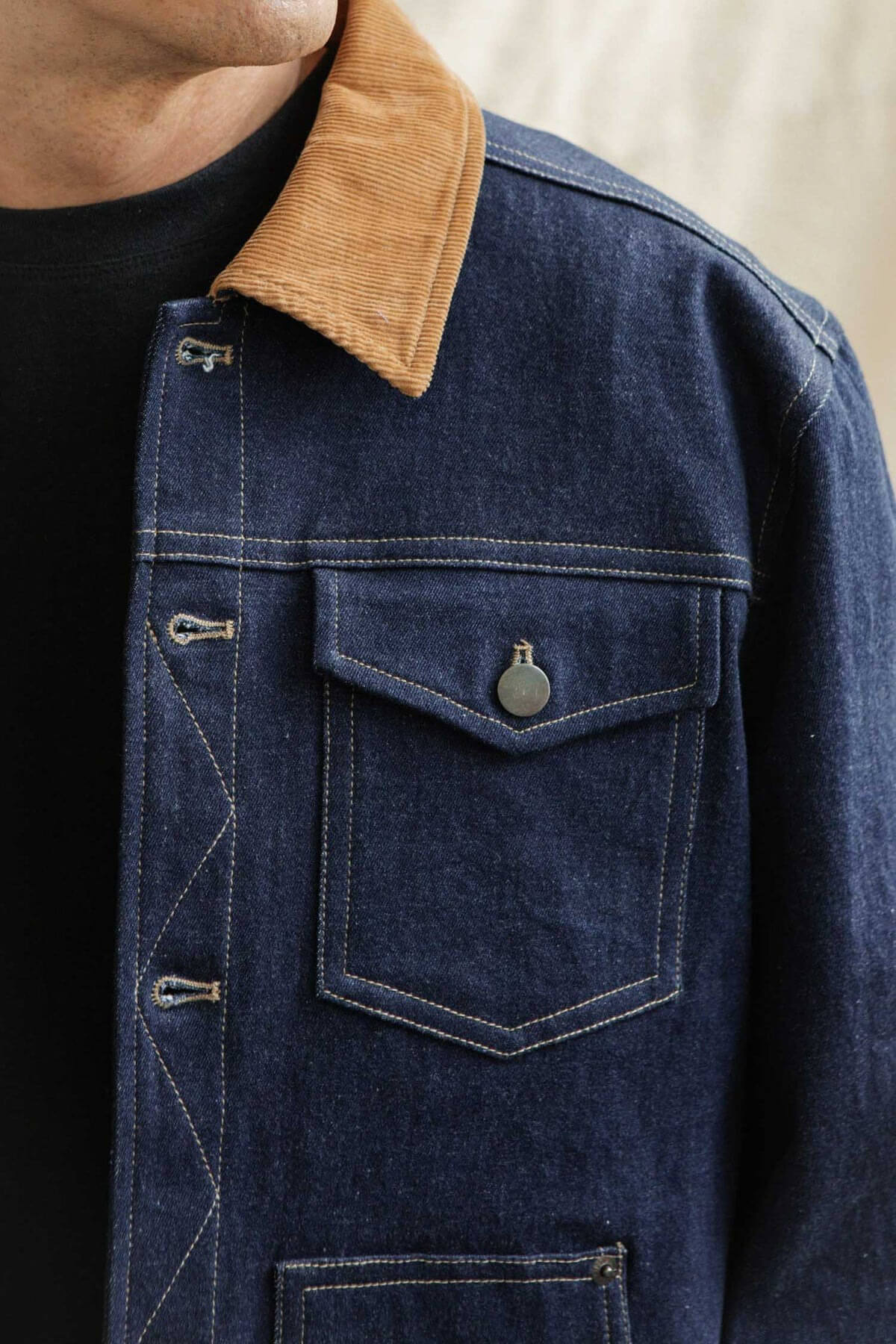 Bridge & Burn burl jacket in dark denim