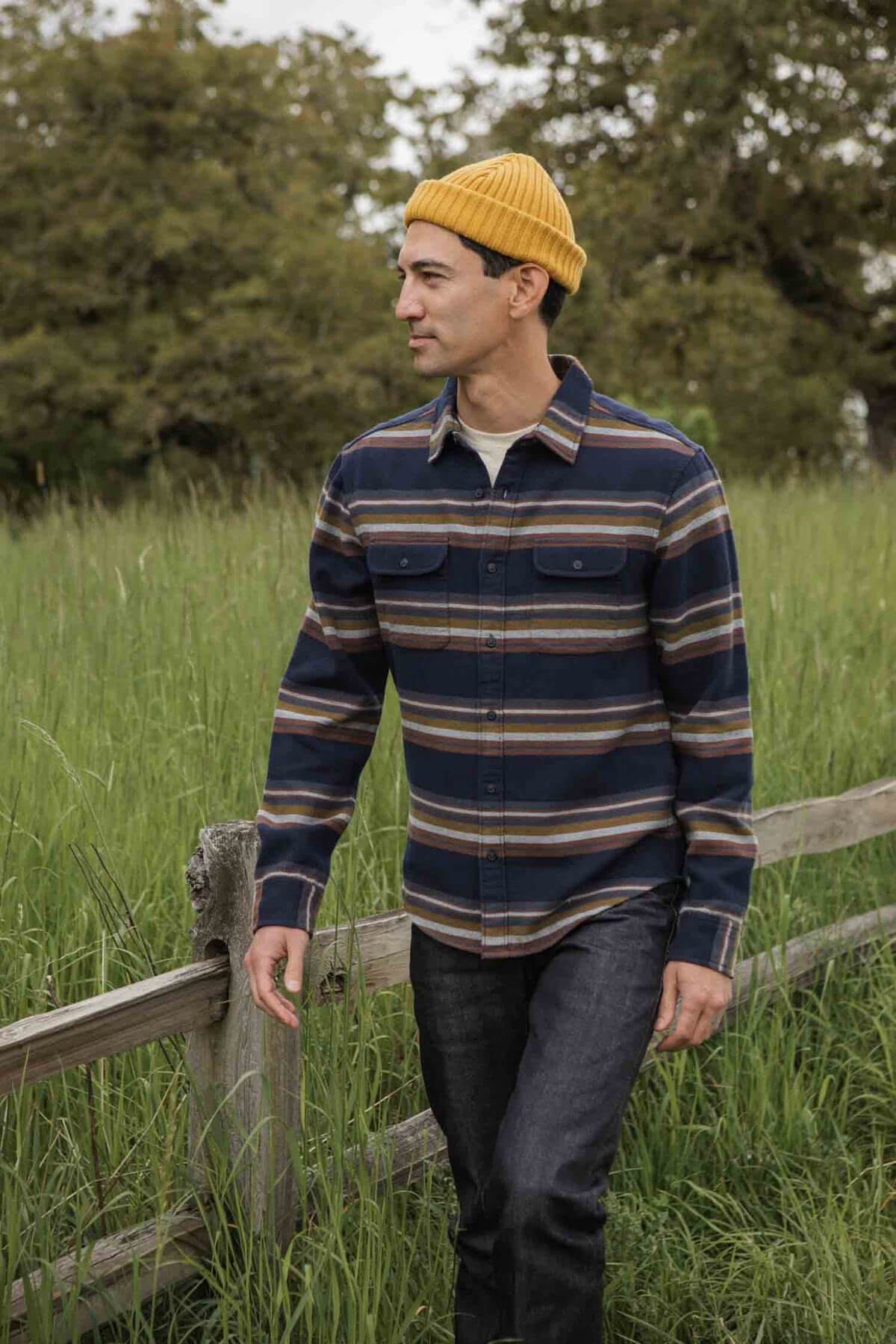 Bridge & Burn Cole Slim Shirt in coastline stripe