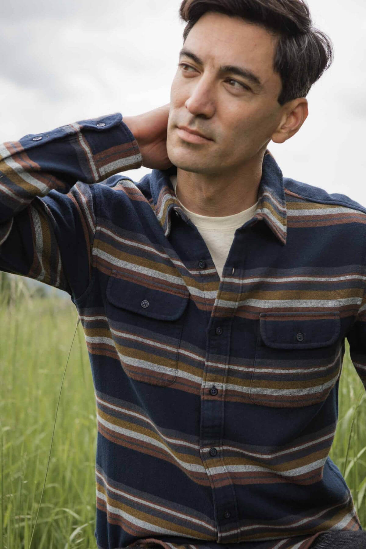 Bridge & Burn Cole Slim Shirt in coastline stripe