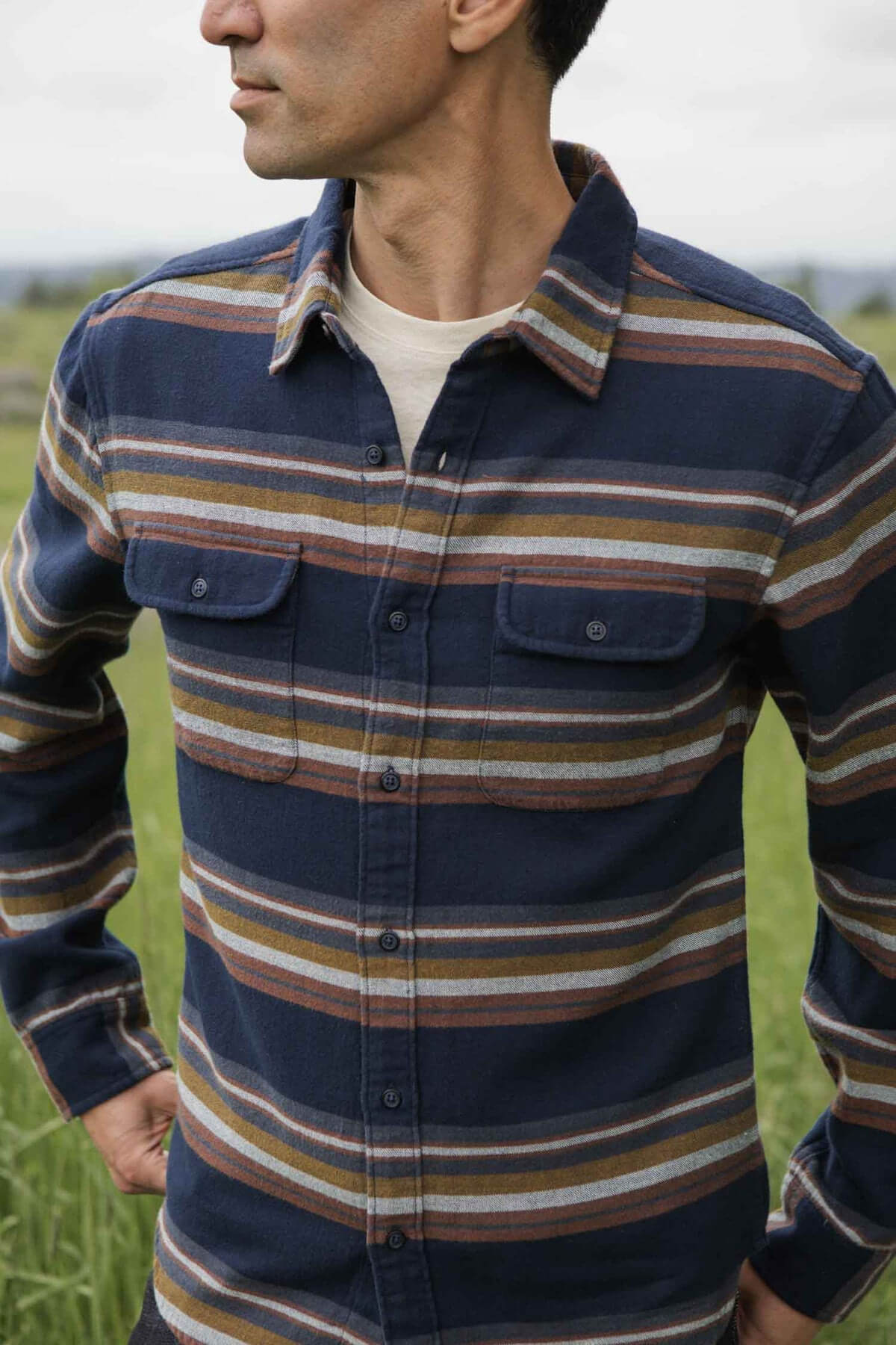 Bridge & Burn Cole Slim Shirt in coastline stripe