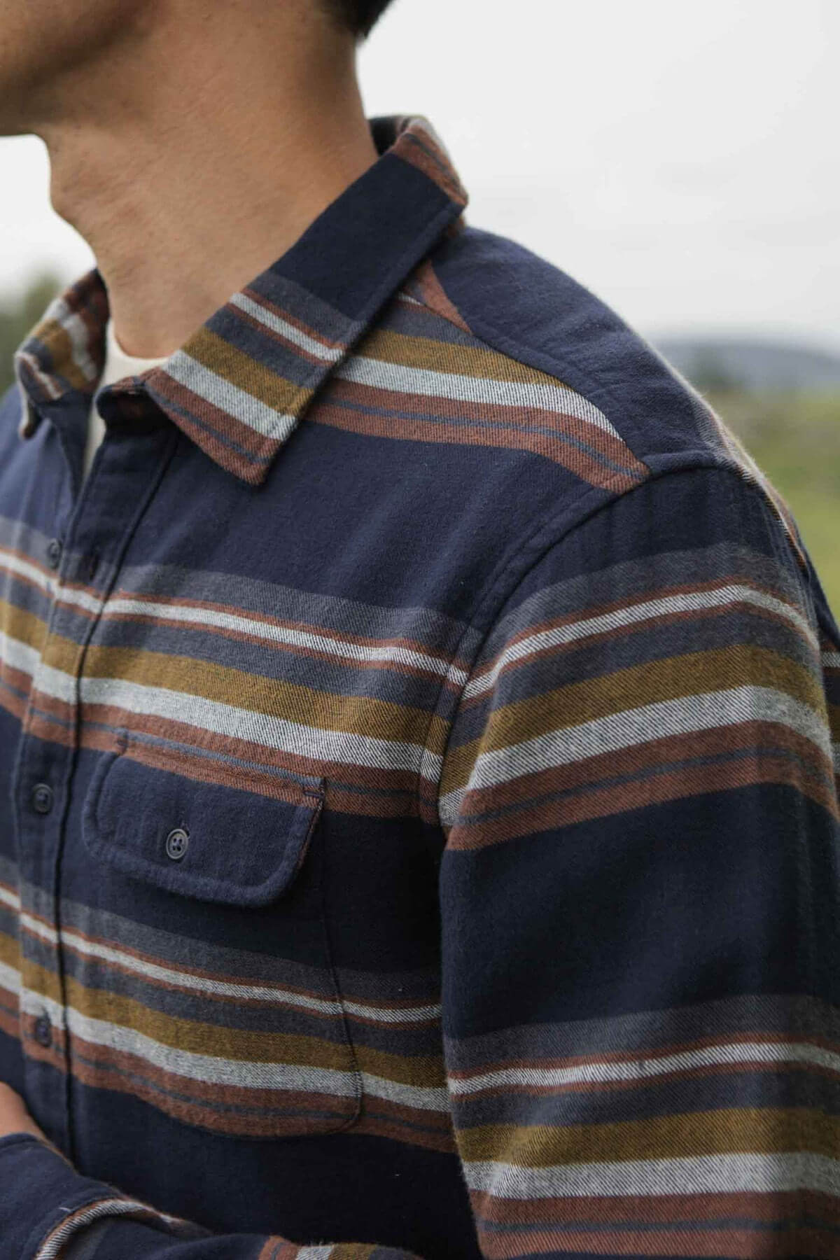 Bridge & Burn Cole Slim Shirt in coastline stripe