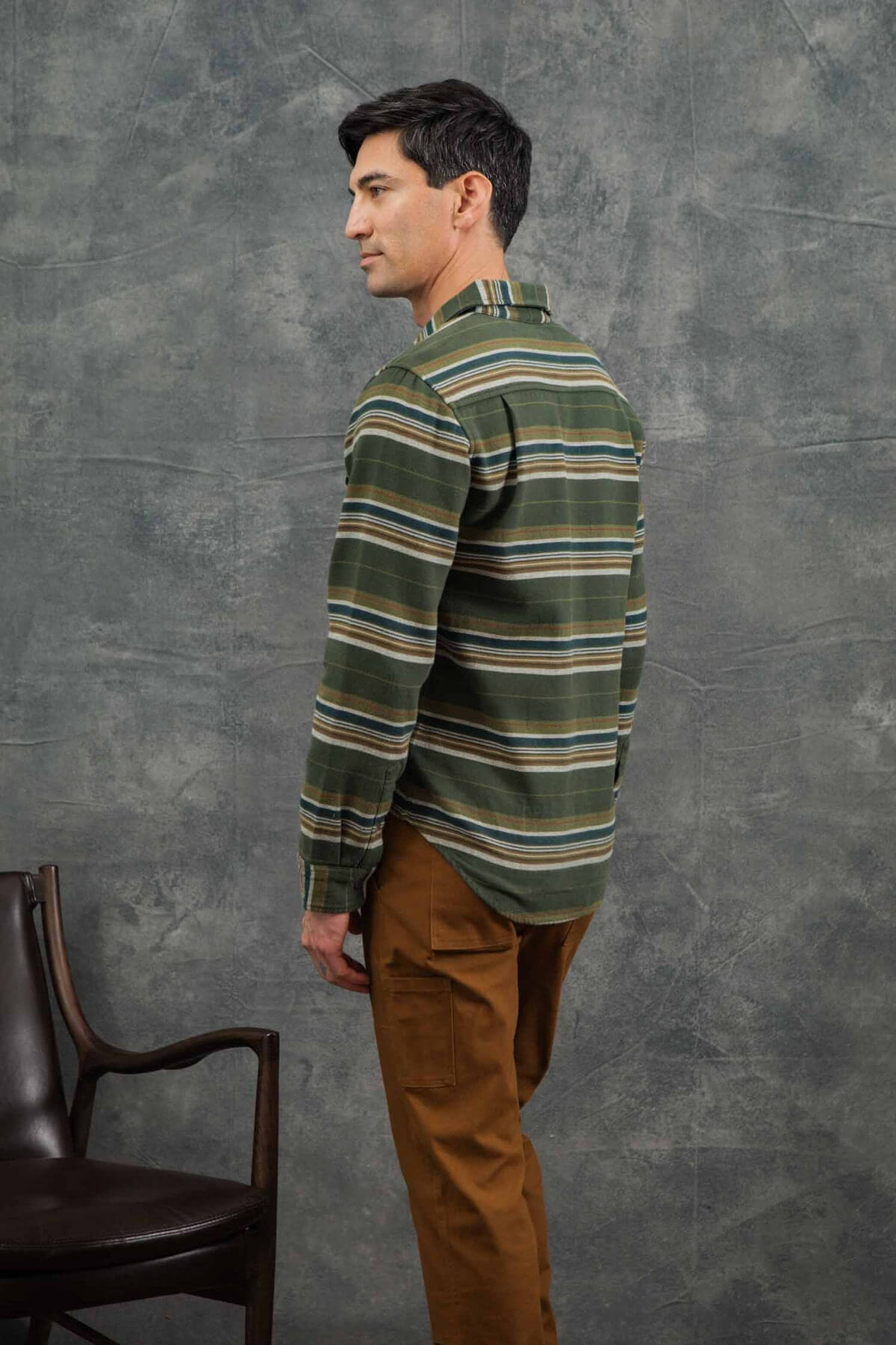 Bridge & Burn Cole Slim Shirt in wreath stripe