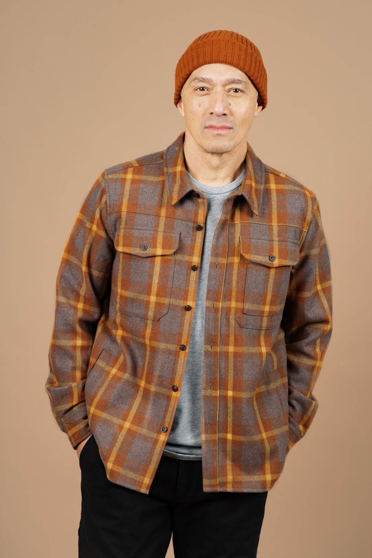 Bridge & Burn fielding shacket in sunrise plaid