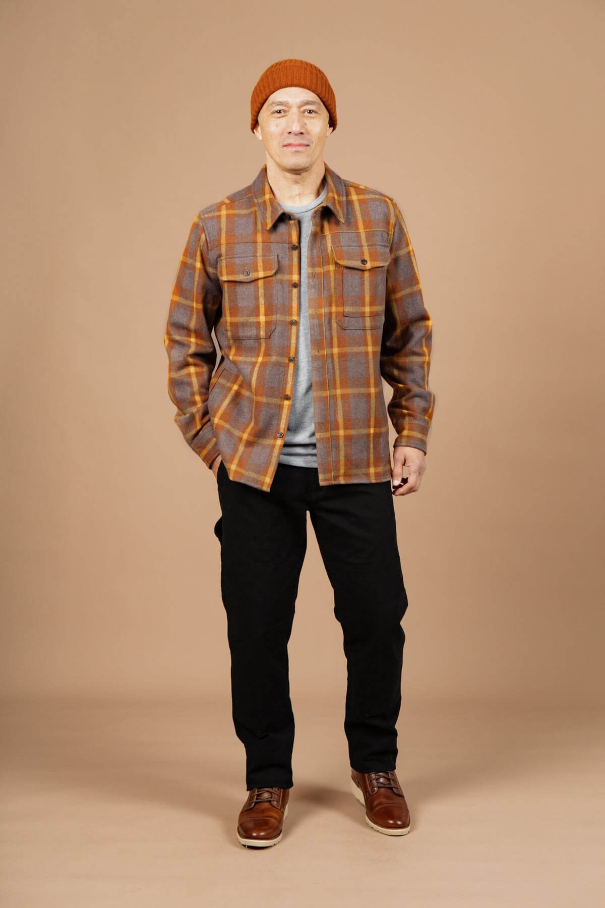 Bridge & Burn fielding shacket in sunrise plaid