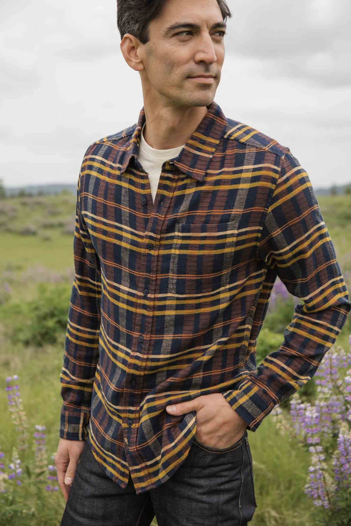 Bridge & Burn Larson Shirt in desert dawn plaid