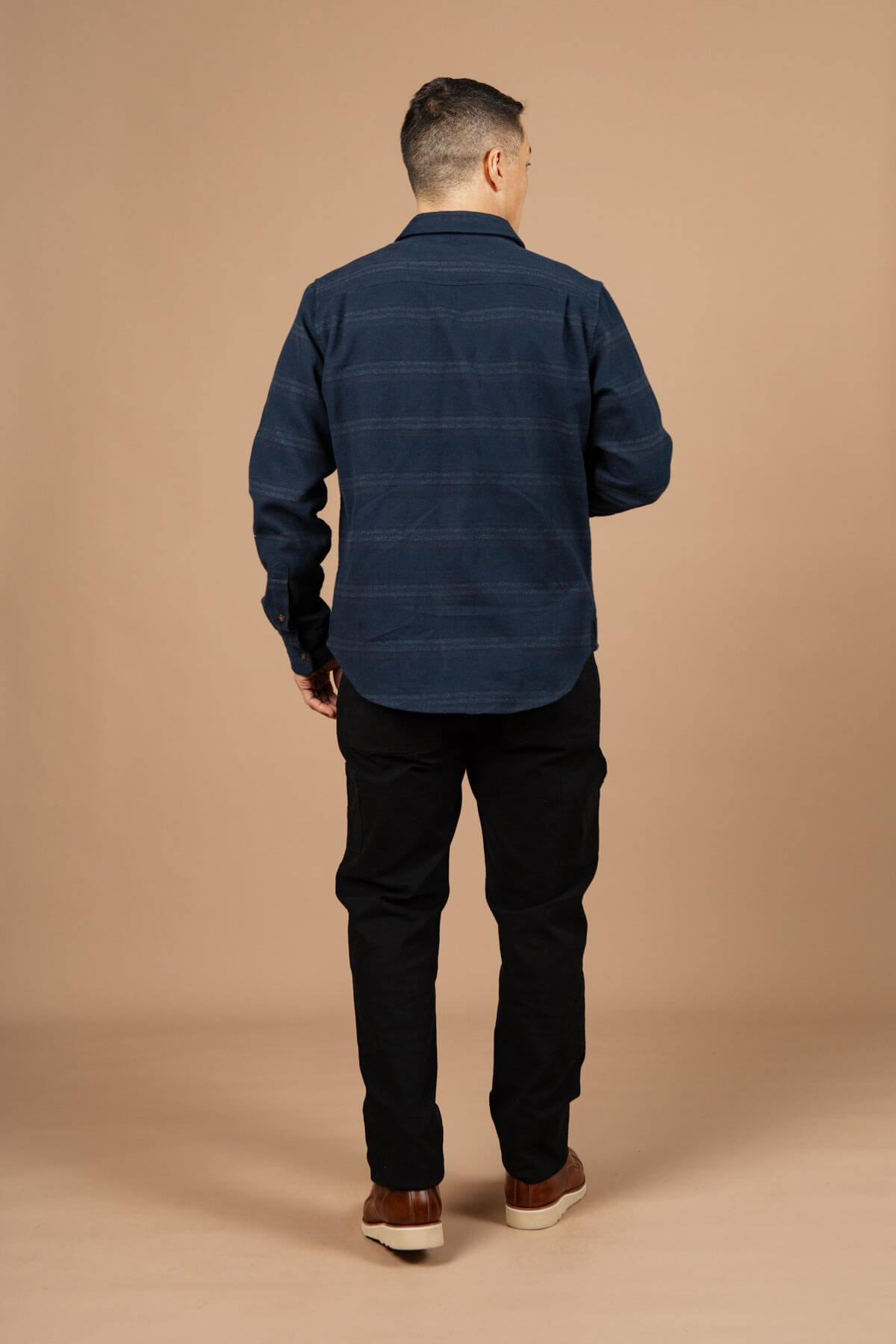 Bridge & Burn larson shirt in navy blanket stripe