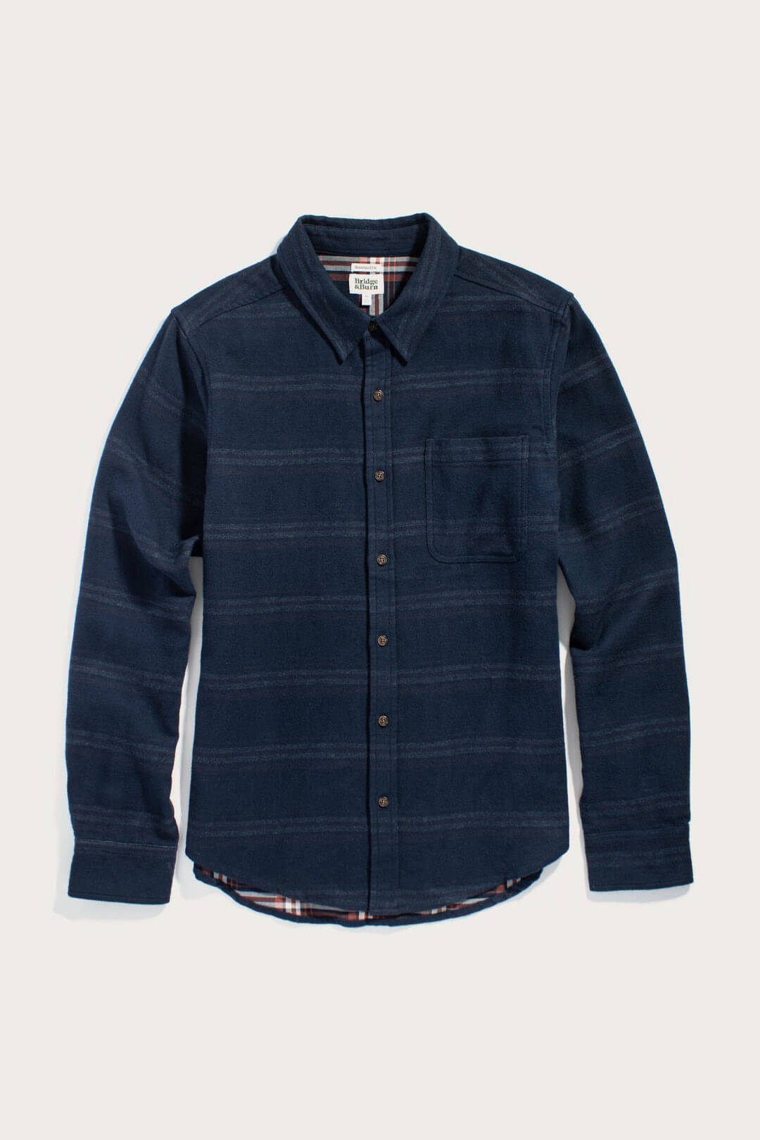 Bridge & Burn larson shirt in navy blanket stripe