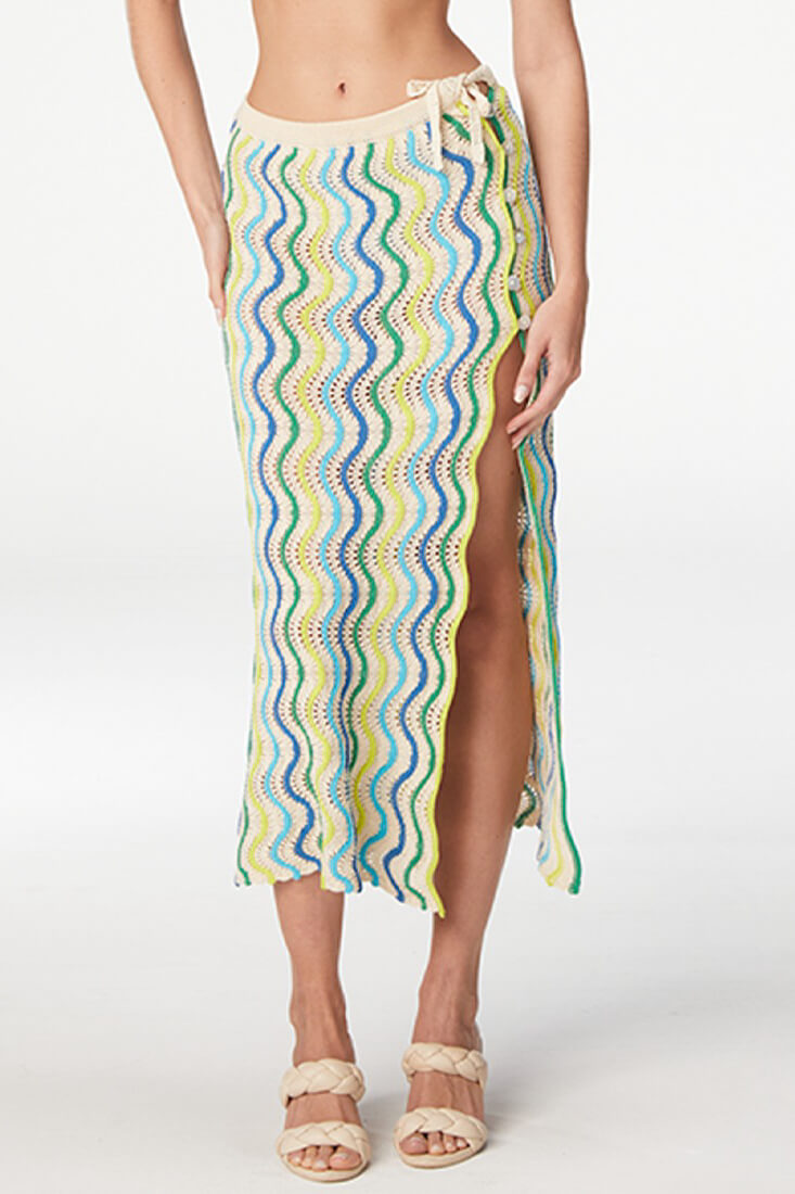 Capittana Jade knitted skirt in multicolor