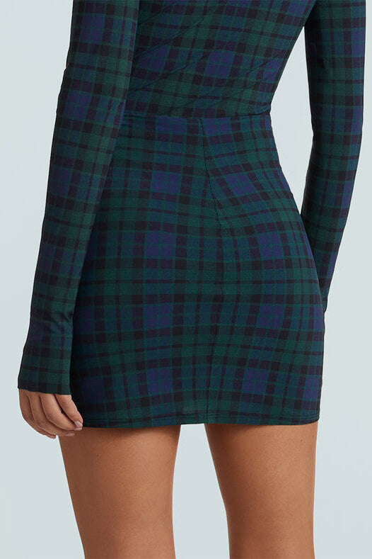 Commando classic print mini skirt in tartain plaid