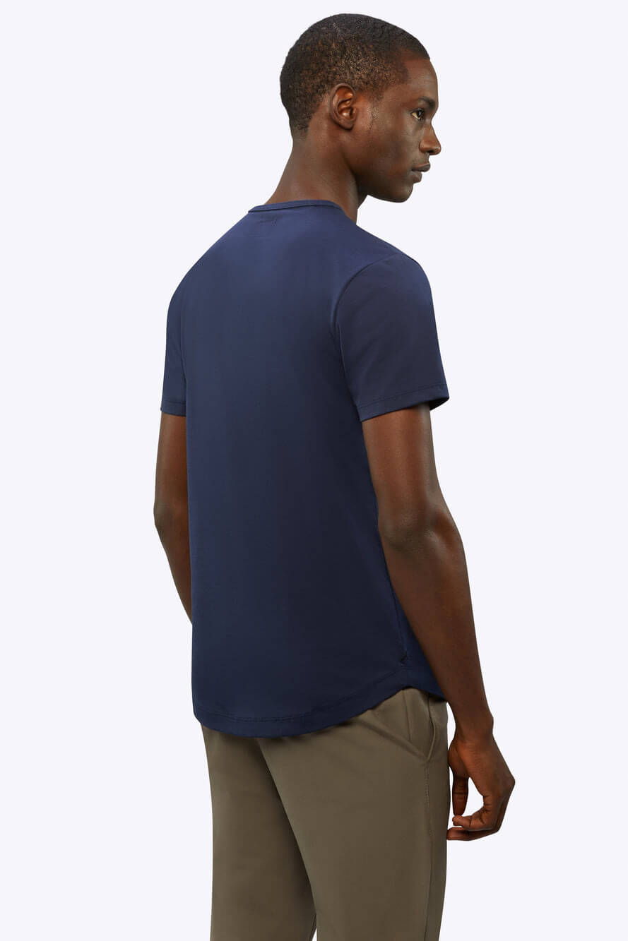 Cuts AO Henley curve hem in pacific blue