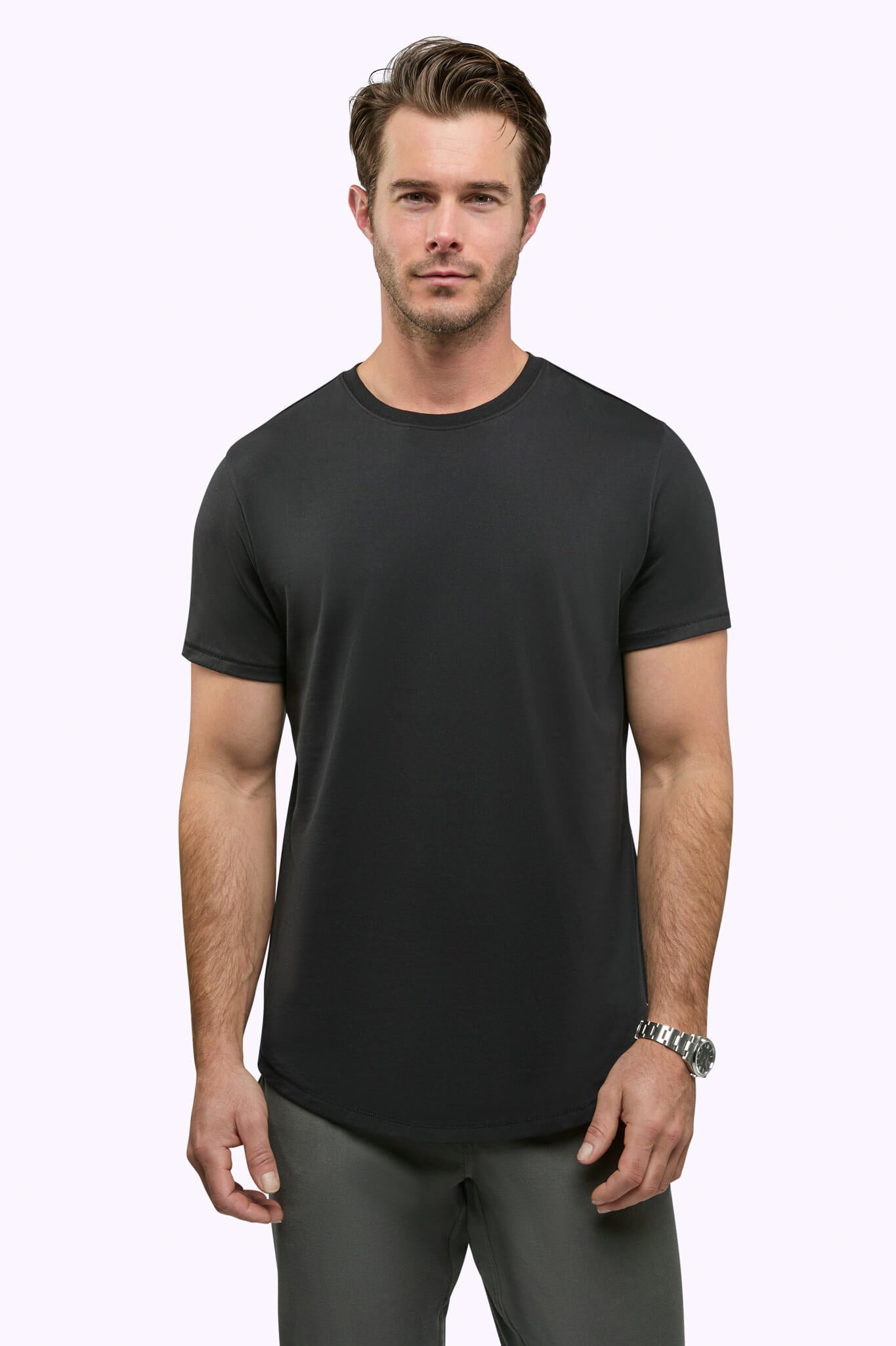 Cuts featherweight pima tee in black