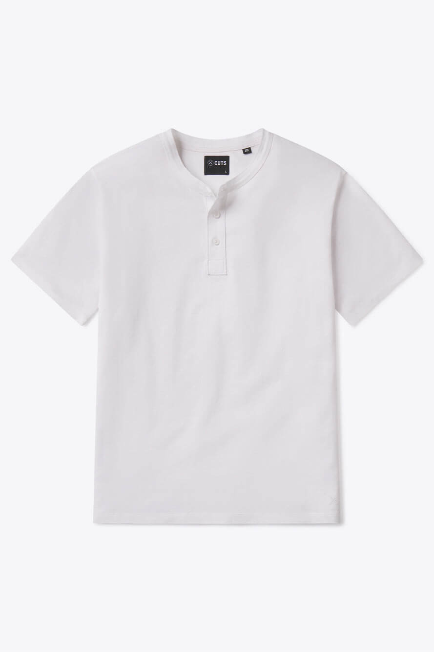 Cuts pima henley tee in white