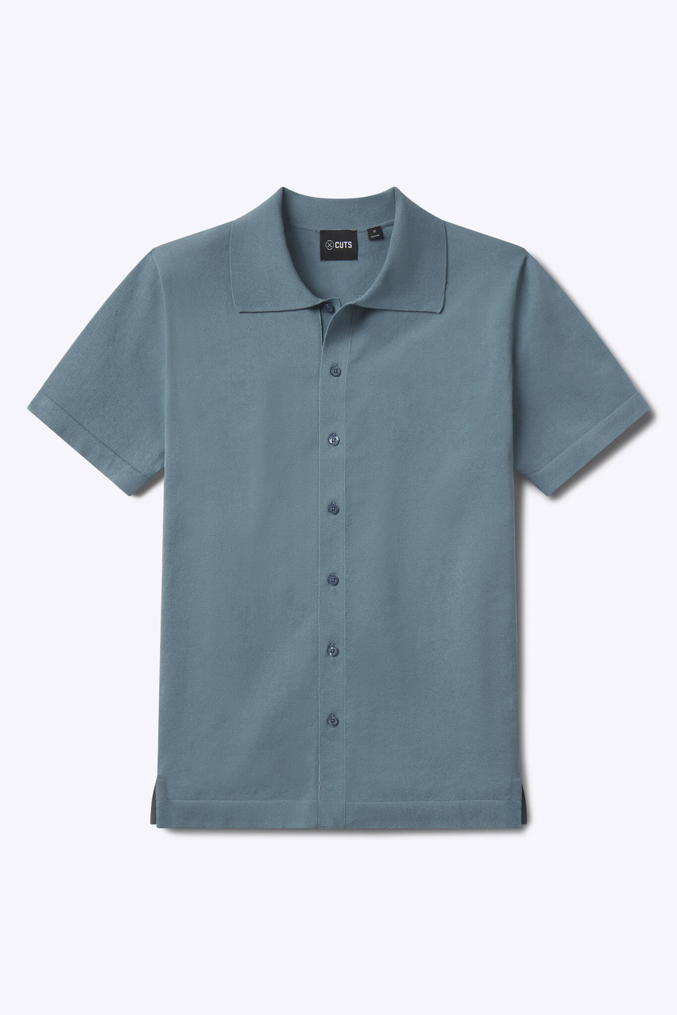 Cuts Riviera knit button up in isle blue