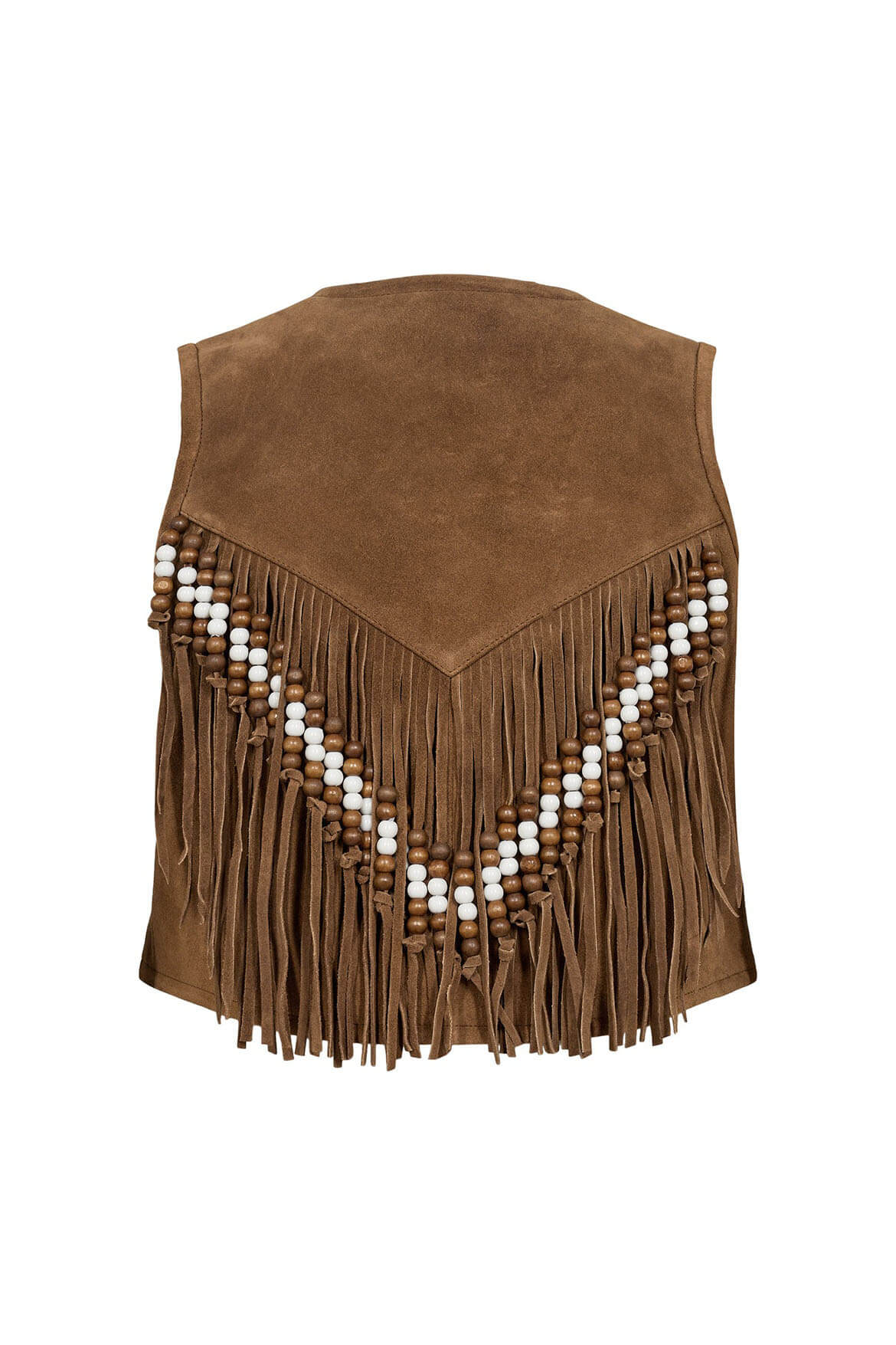 Day and Mood DayFilja pearl fringe vest in saddle