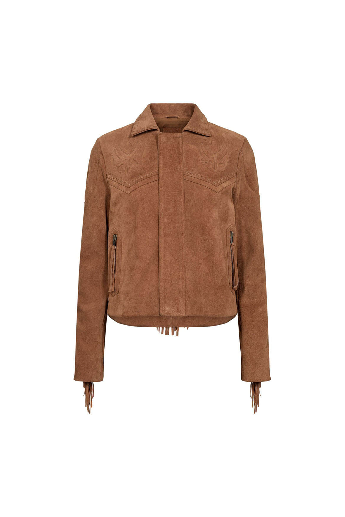 DayFregie Fringe jacket in saddle