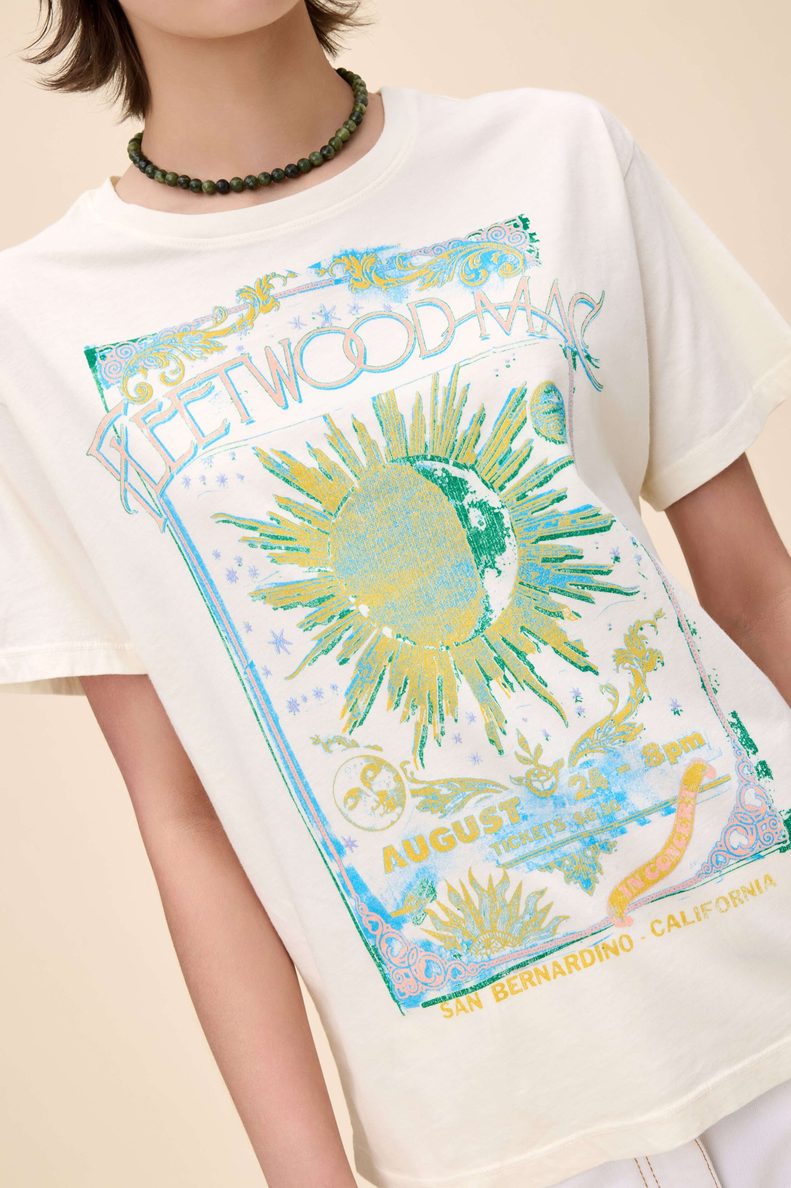 Daydreamer Tees Fleetwood Mac Dreams BF Tee in stone vintage