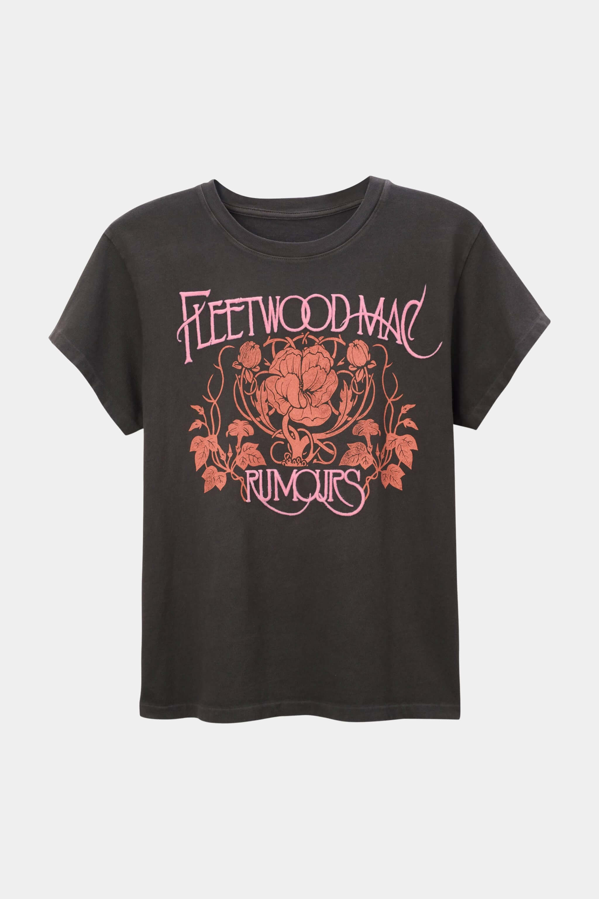 Daydreamer tees fleetwood mac floral tour tee in washed black