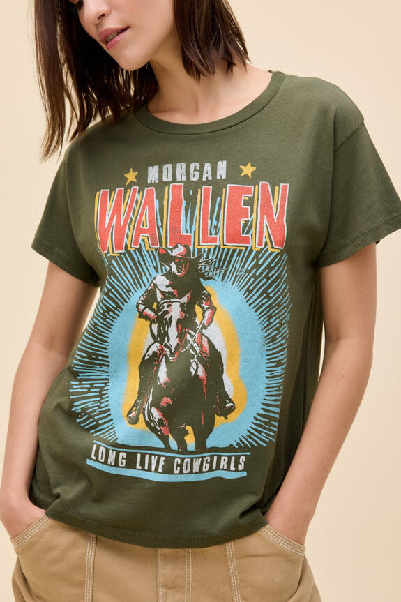 Daydreamer Morgan Wallen Long Live Cowgirls in military green