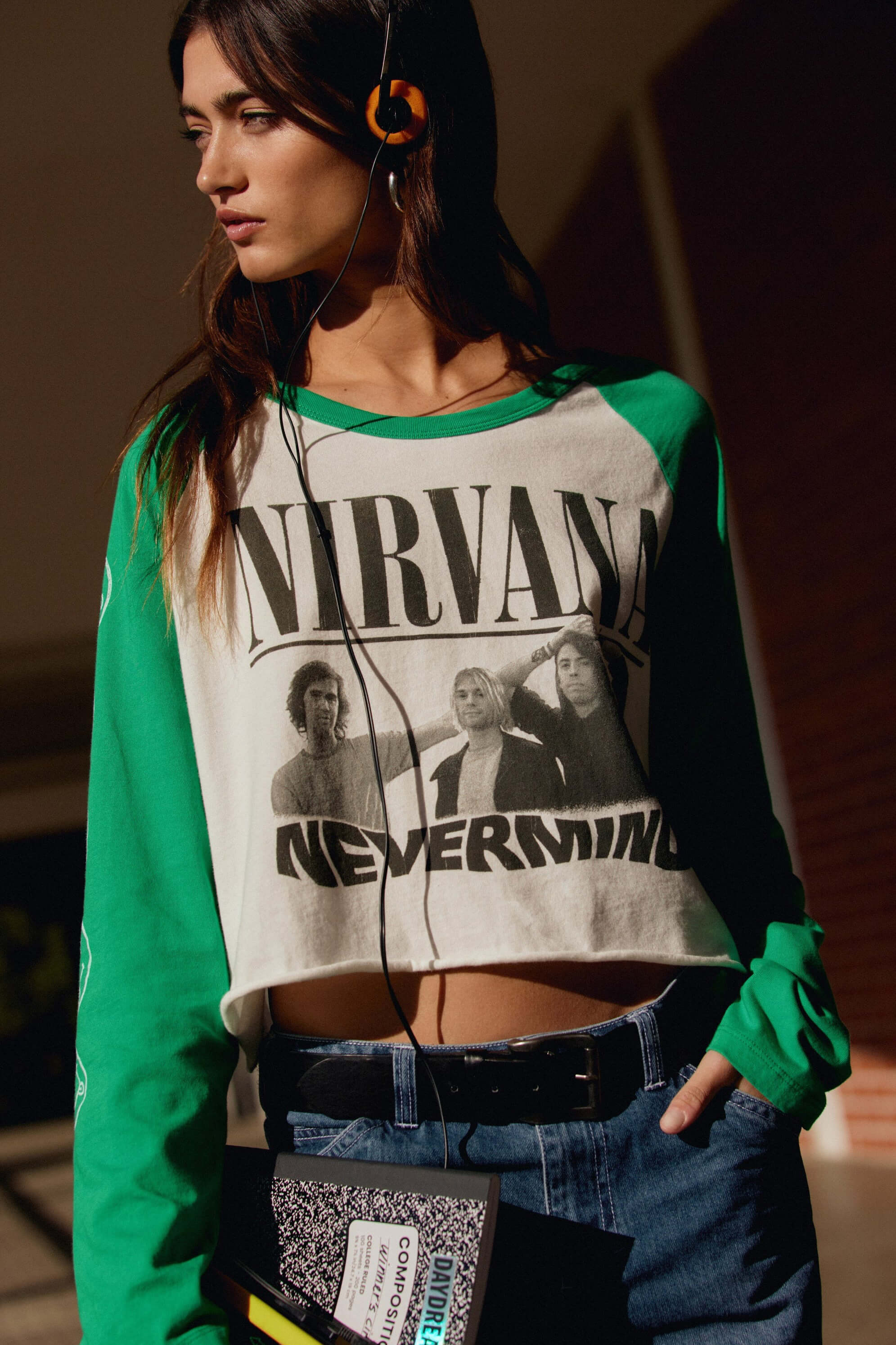 Daydreamer Nirvana nevermind crop long sleeve tee