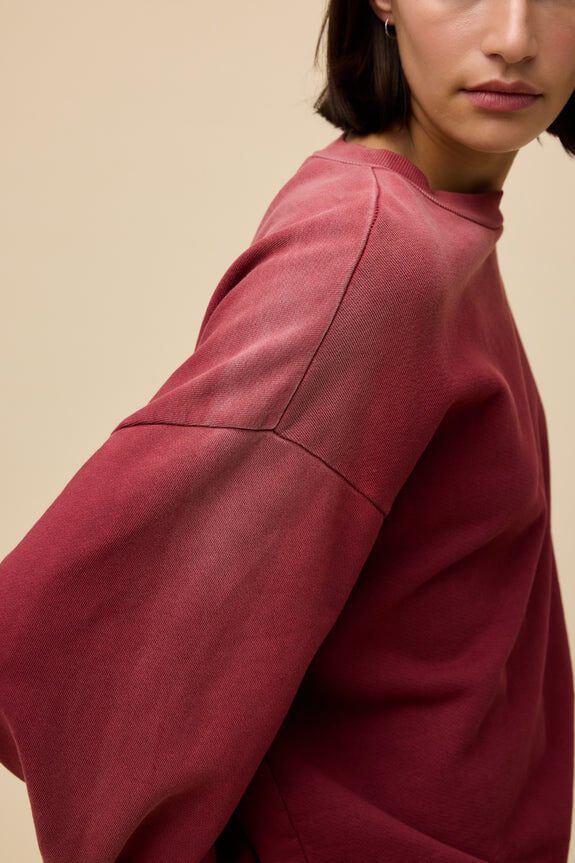 Daydreamer Solid Crew sweatshirt in sunfaded merlot