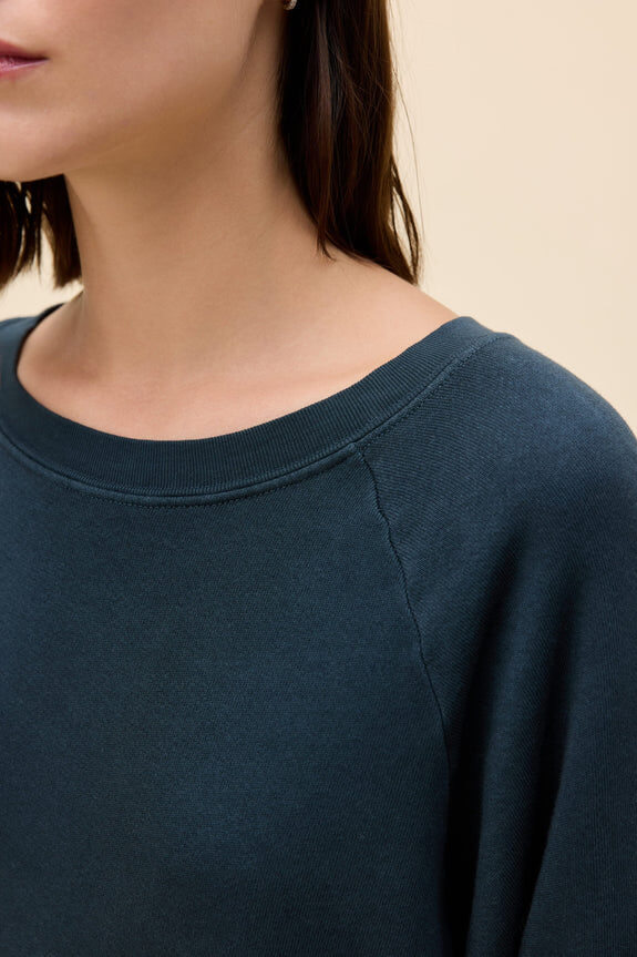 Daydreamer Solid Raglan Sweatshirt in vintage black