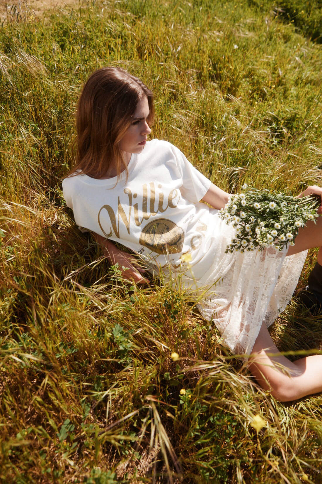 Daydreamer Willie Nelson American OG tee in vintage white