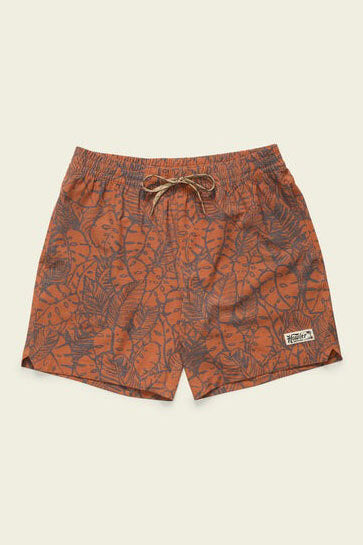 Howler Bros deep set boardshorts in leafy lithographs adobe