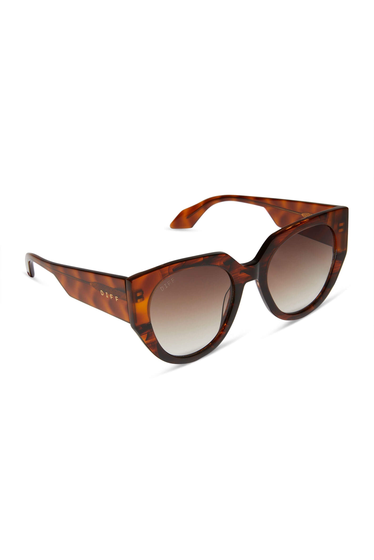 Diff Eyewear ivy sunglasses in sequoia tortoise and brown gradient