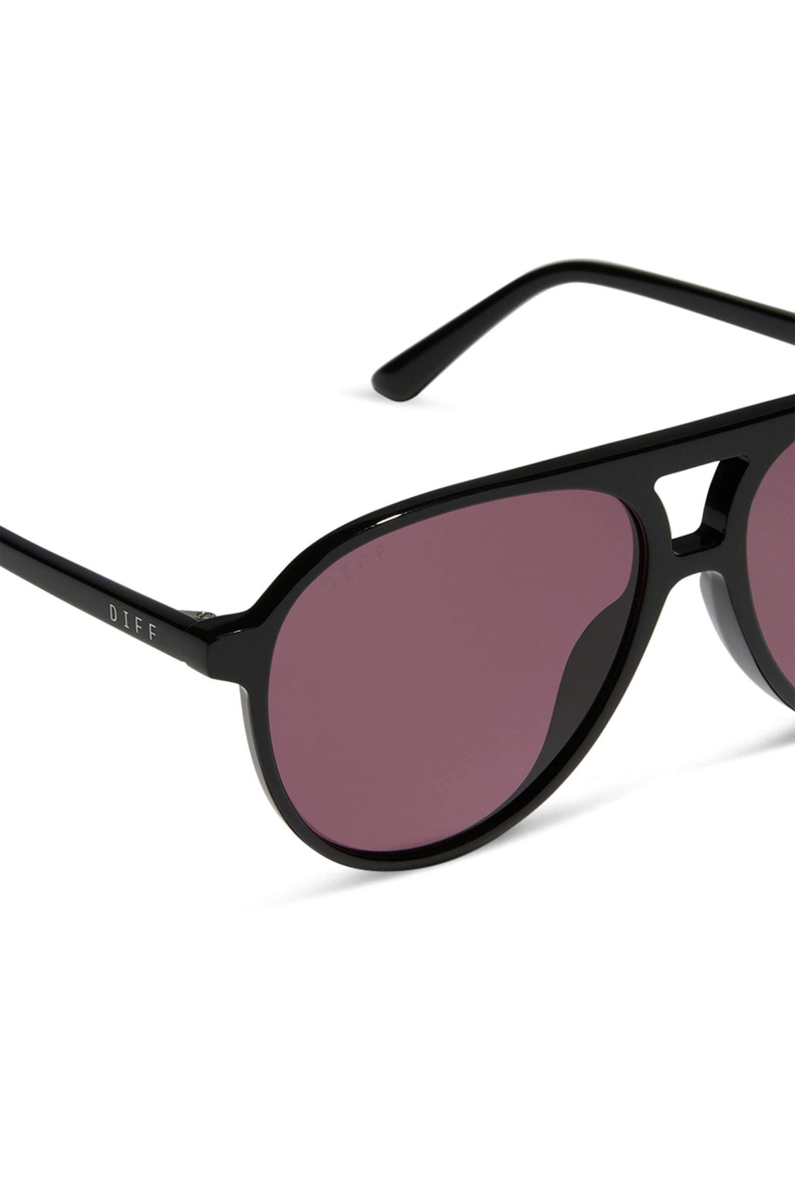 diff eyewear tosca ii black aubergine polarized sunglasses