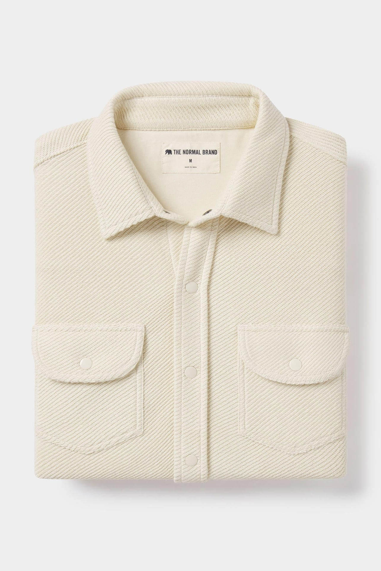 The Normal Brand Tony Loop Terry Buttonup Ecru