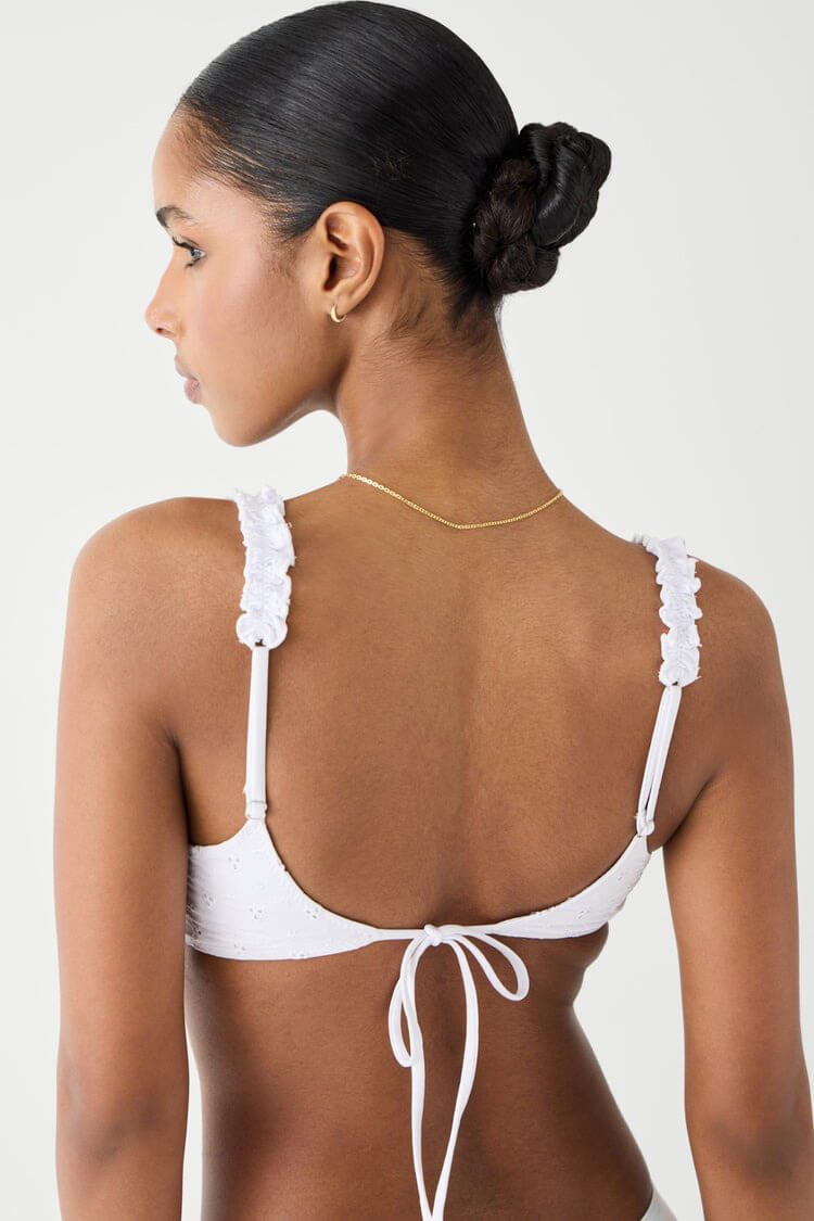 Frankies Bikinis chapel eyelet top in angel