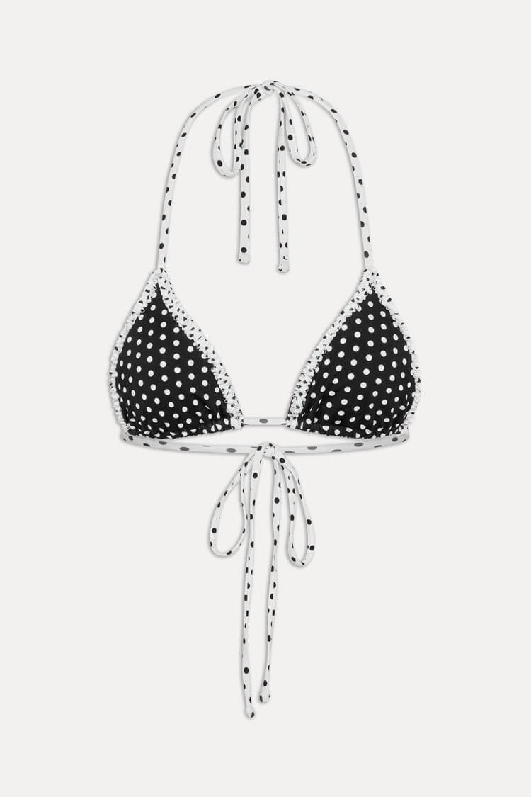 Frankies Bikinis Nick top in classic polka dot