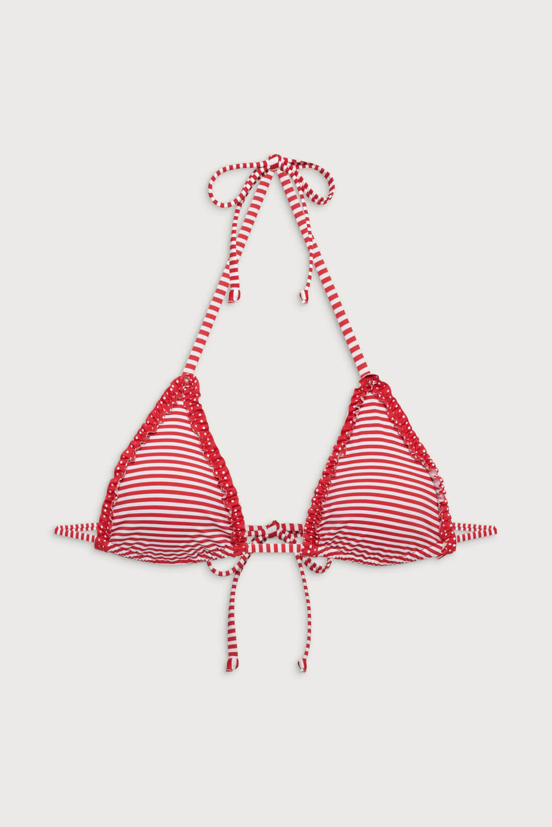 Frankies Bikinis nick top in scarlet stripe