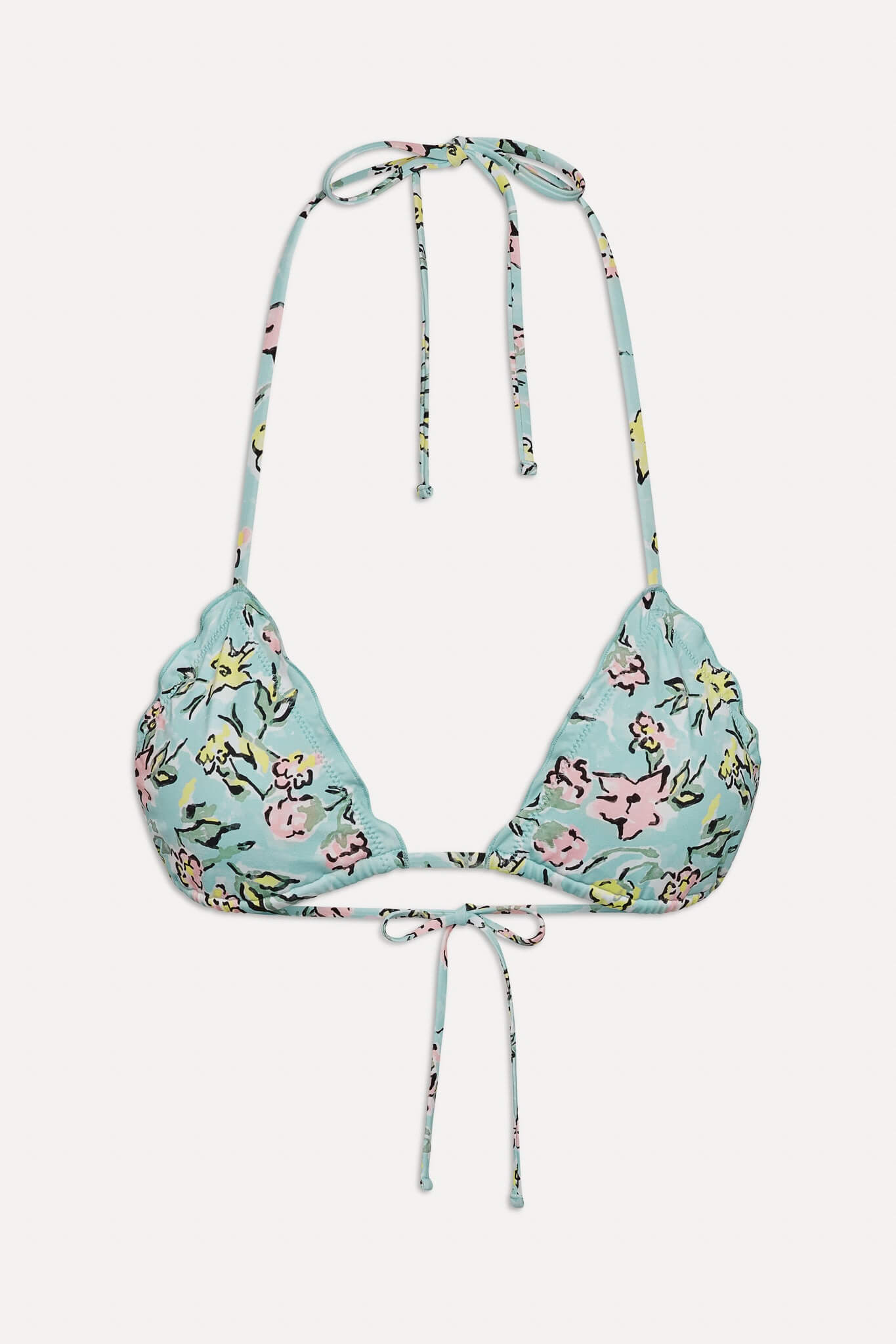 Frankies Bikinis tidal bikini top in pastel peony