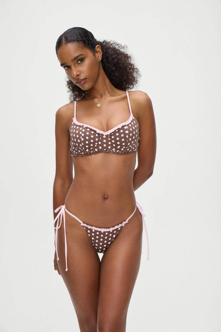 Frankies Bikinis divine bottom in cocoa dot