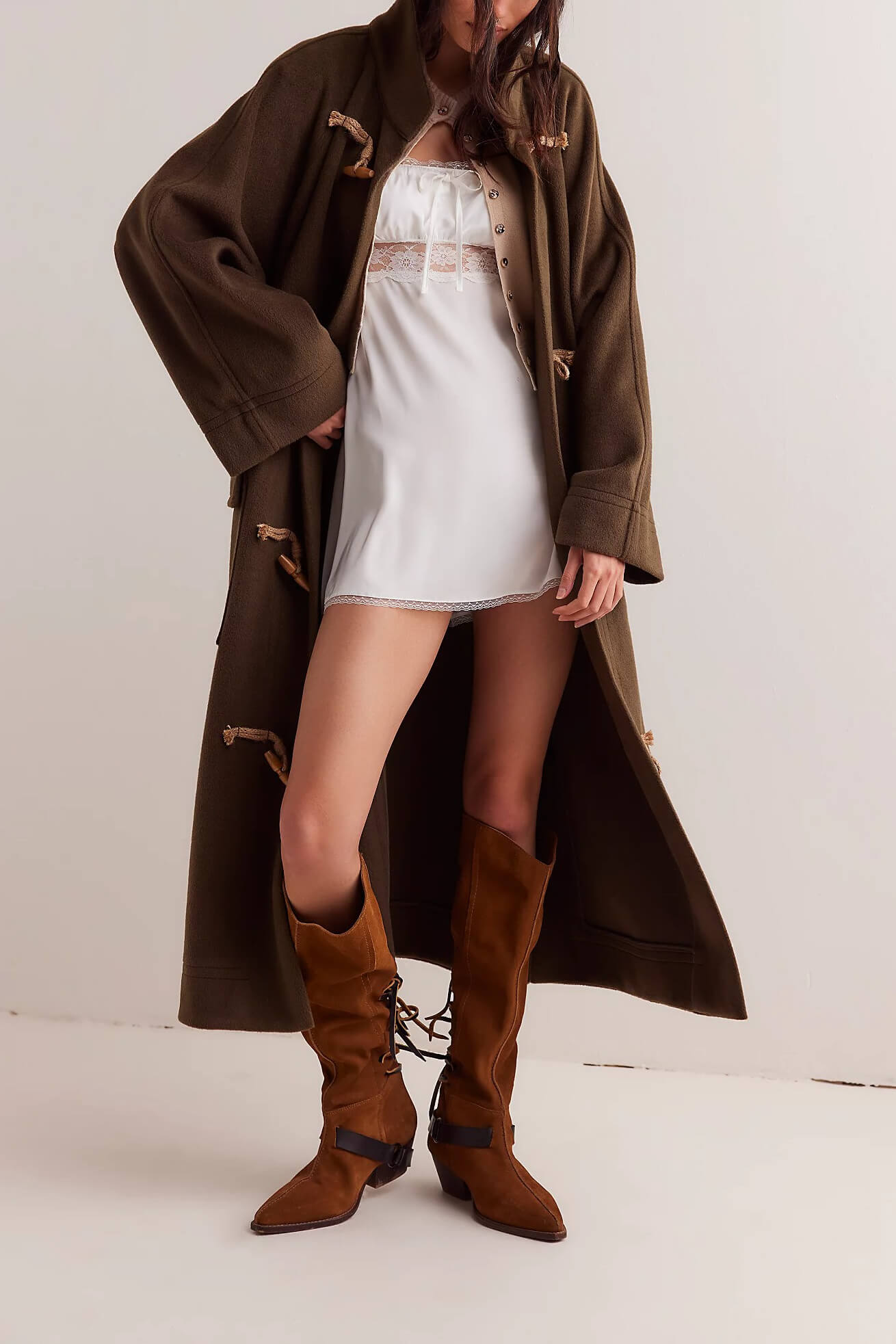 Free People Alma duffle coat in beech