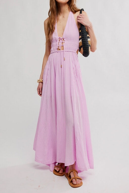 Free People Angel Maxi in lilac bouquet