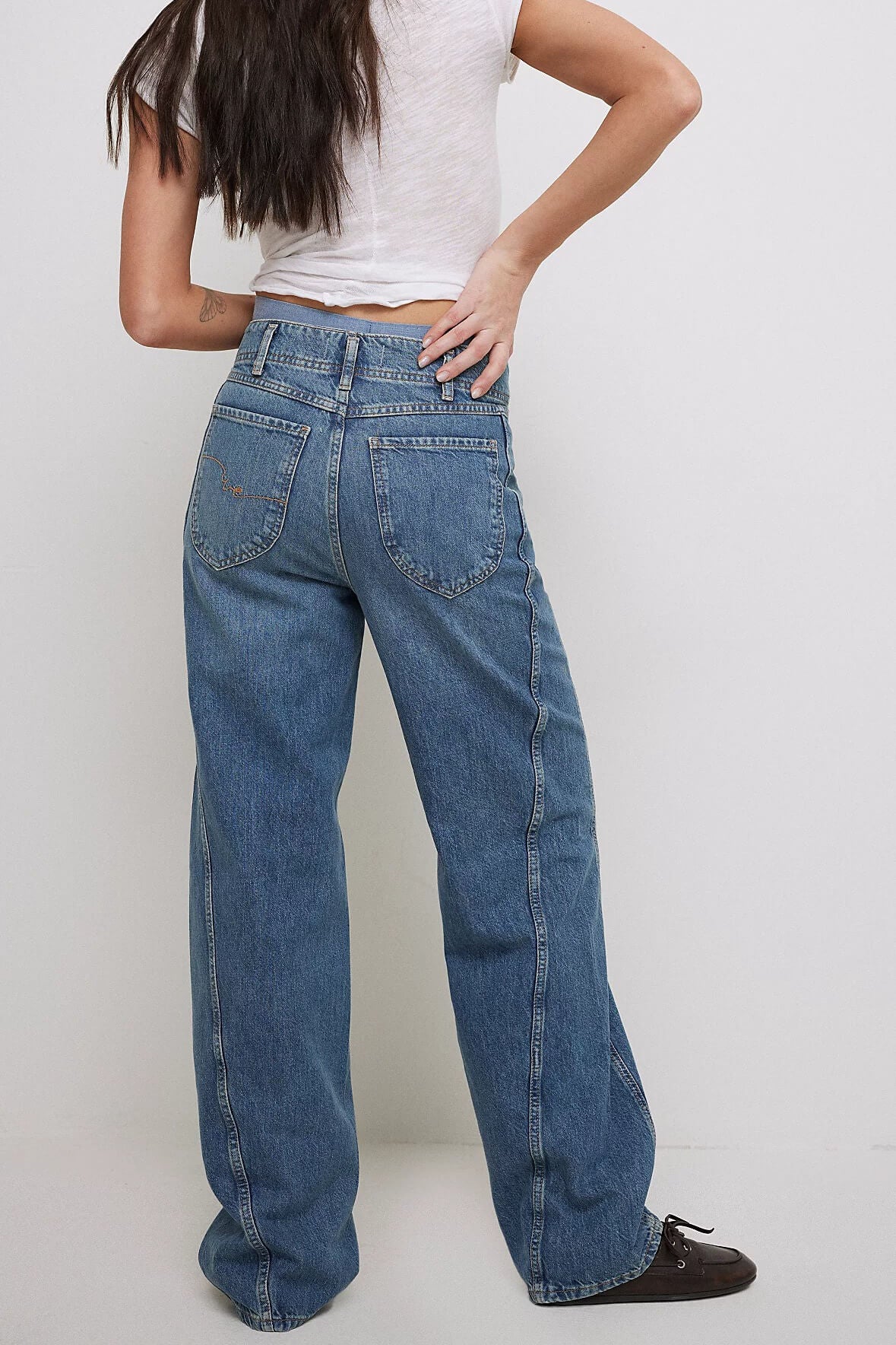 Free People aster straight leg jean in swarm