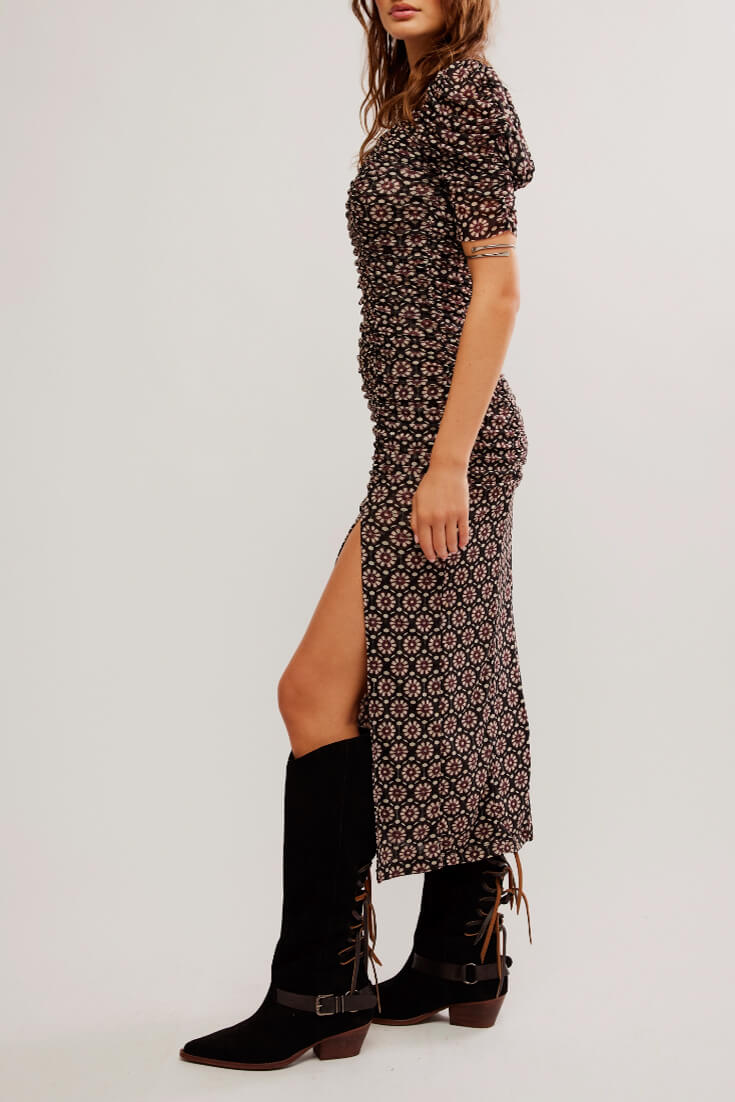 Free People Briella midi in black combo