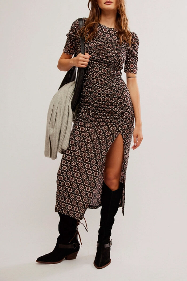 Free People Briella midi in black combo