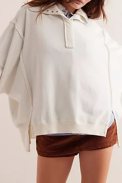 Free People Camden henley in white