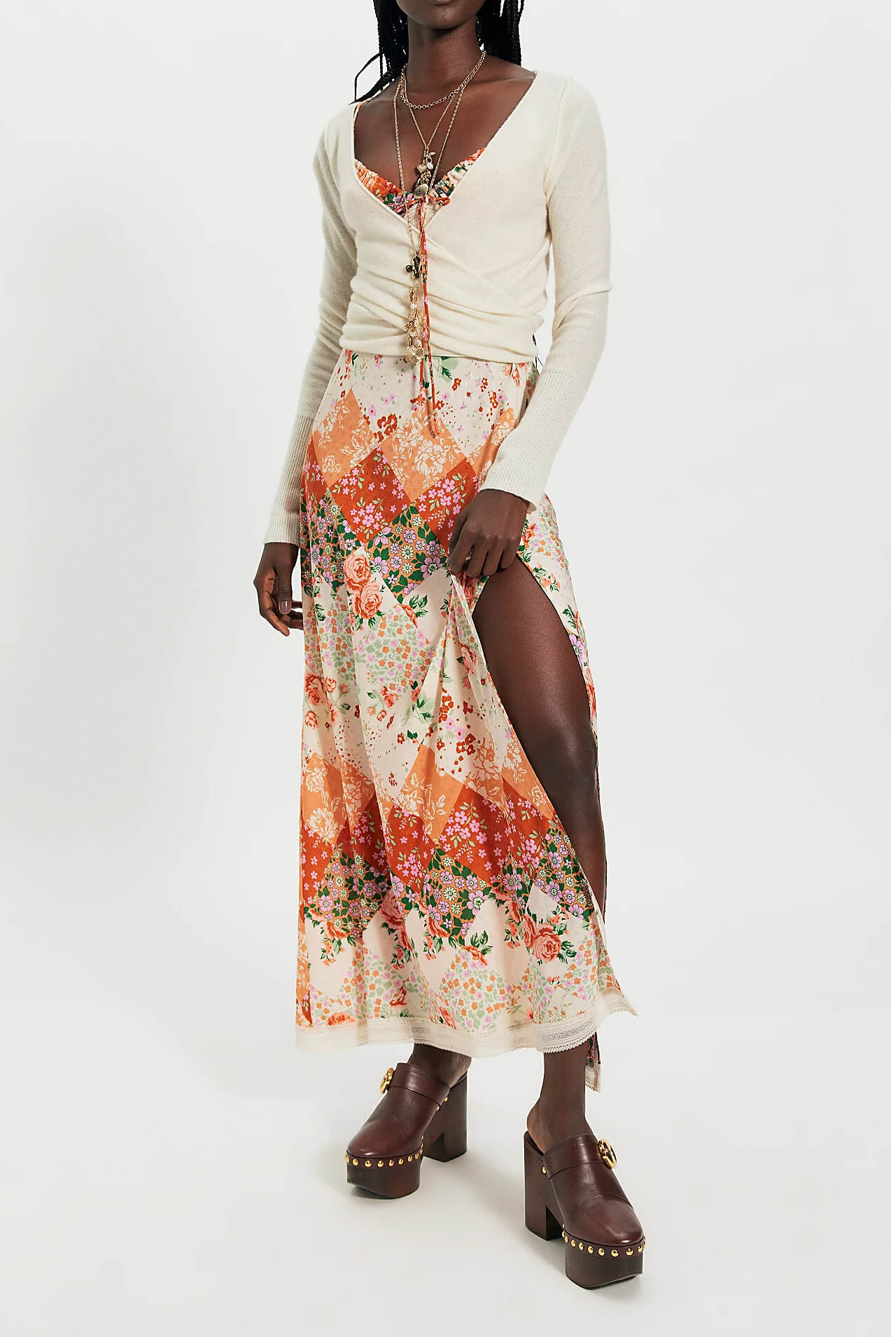 Free People Daisy Field Maxi in brown combo