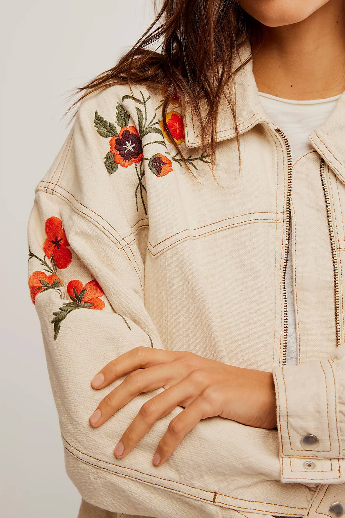 Free People dusty trails jacket in ivory combo