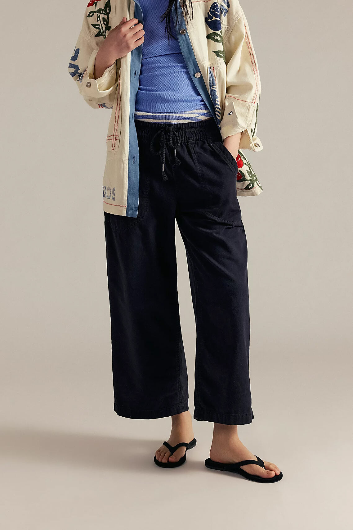 Free People easy peasy pull on pant in black