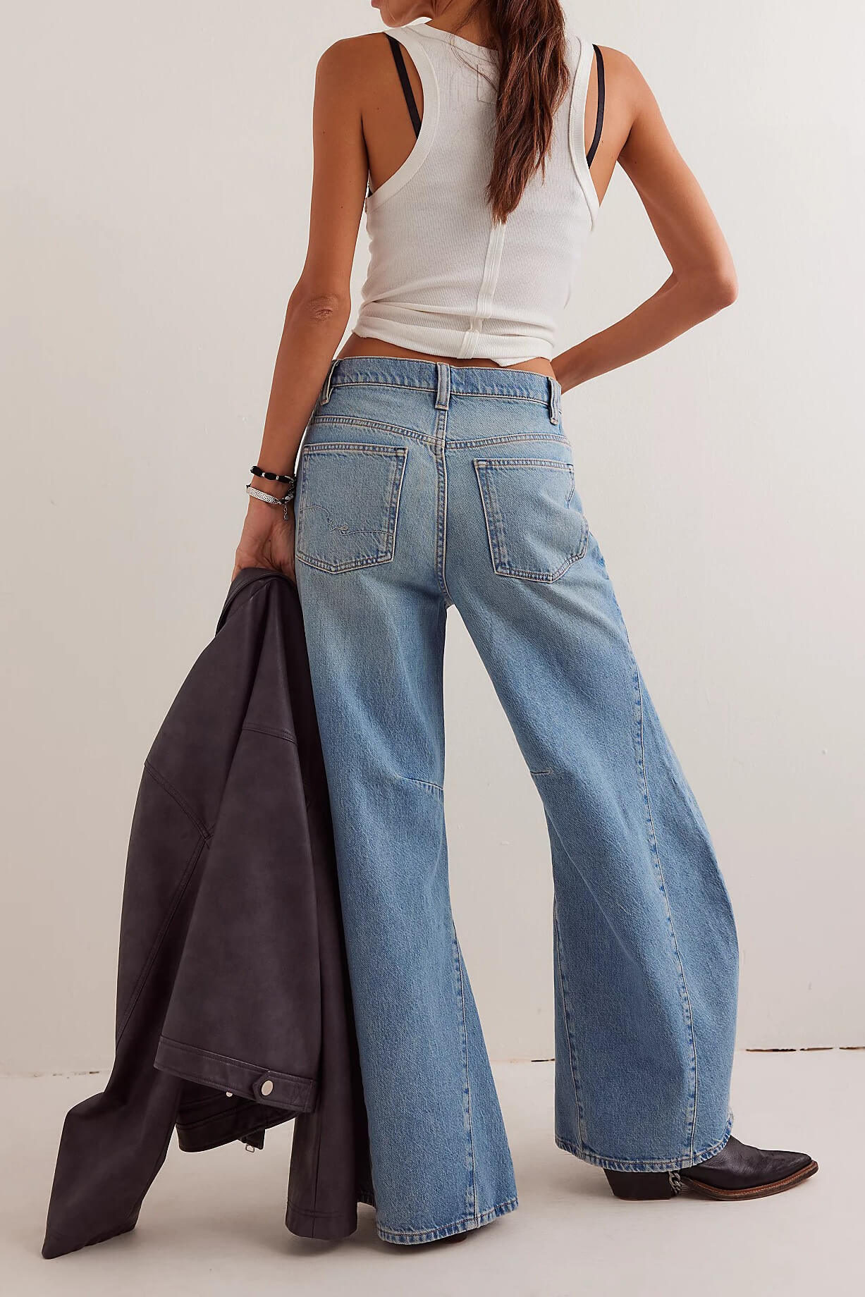 Free People eden high slouchy jeans in fast forward