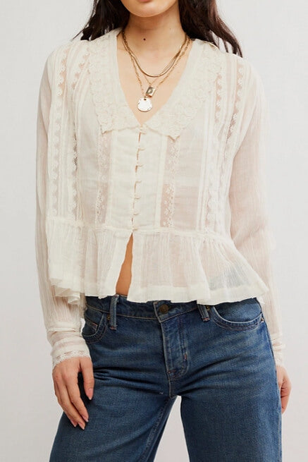 Free People elodie blouse in ivory